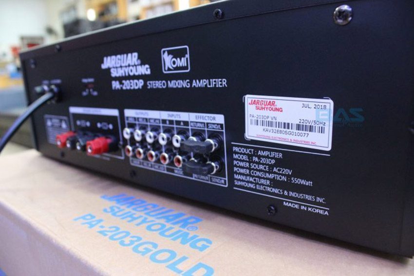 Cổng vào của amply Jarguar Suhyoung PA-203DP