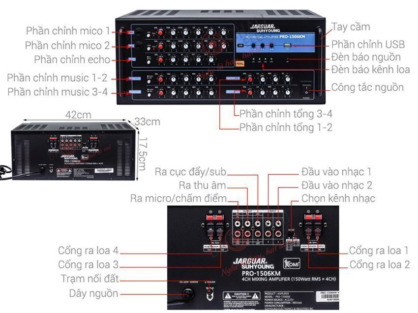 Amply Jarguar Suhyoung Pro-1506KM - Hàng chính hãng