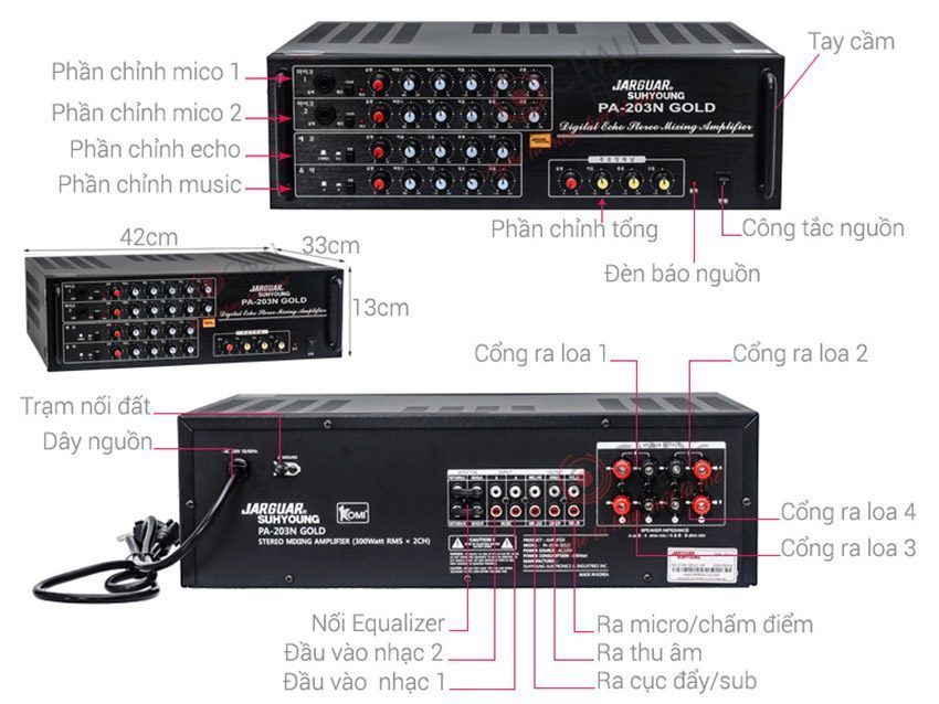 Amply Jarguar Suhyoung PA203N Gold - Hàng chính hãng
