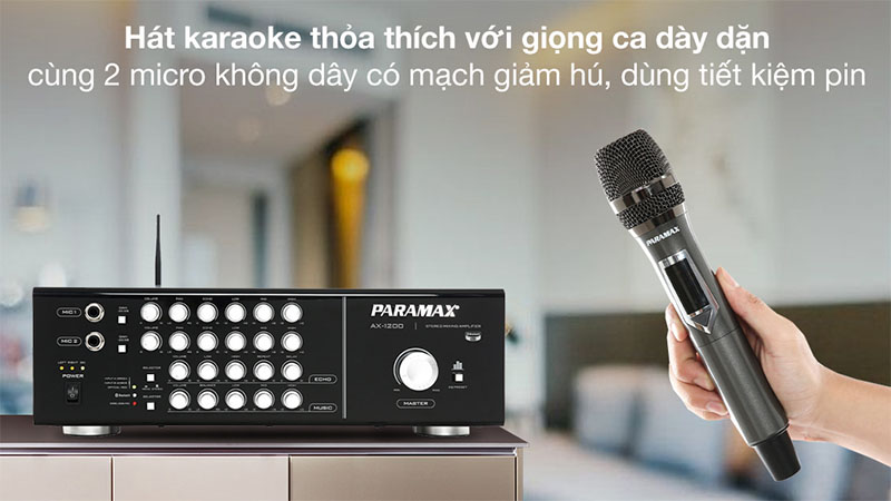 2 micro của Amply karaoke Paramax AX-1200