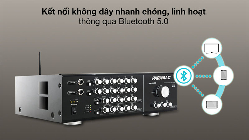 Tính năng kết nối Bluetooth của Amply karaoke Paramax AX-1800