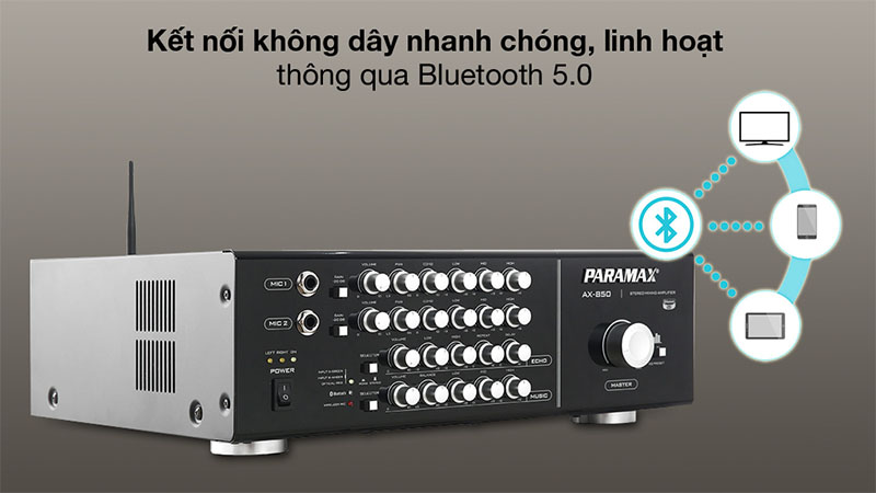 Tính năng Bluetooth của Amply karaoke Paramax AX-850