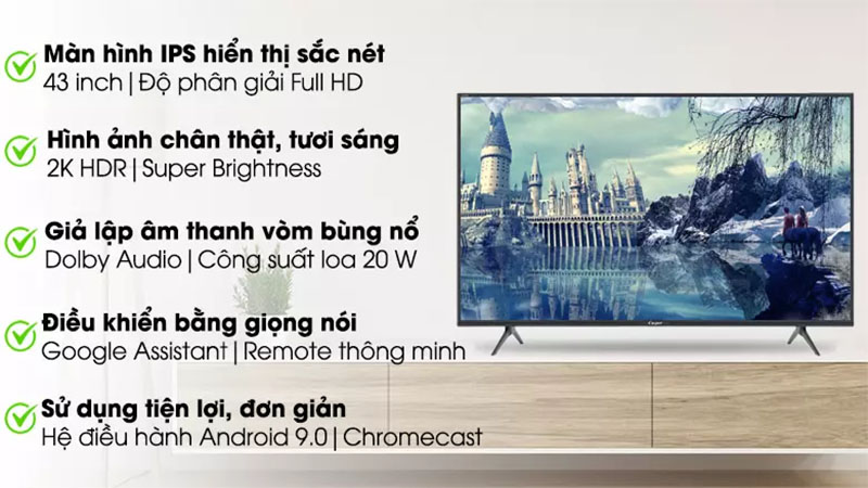 Android Tivi Casper 43 inch 43FG5200 - Hàng chính hãng