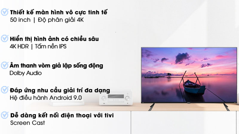 Android Tivi Casper 4K 50 inch 50UG6100 - Hàng chính hãng