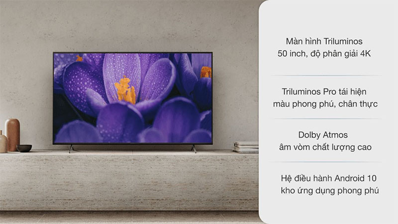Android Tivi Sony 4K 50 inch KD-50X80J/S