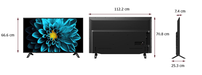 Kích thước của Android Tivi Sharp 50 inch 4T-C50DK1X