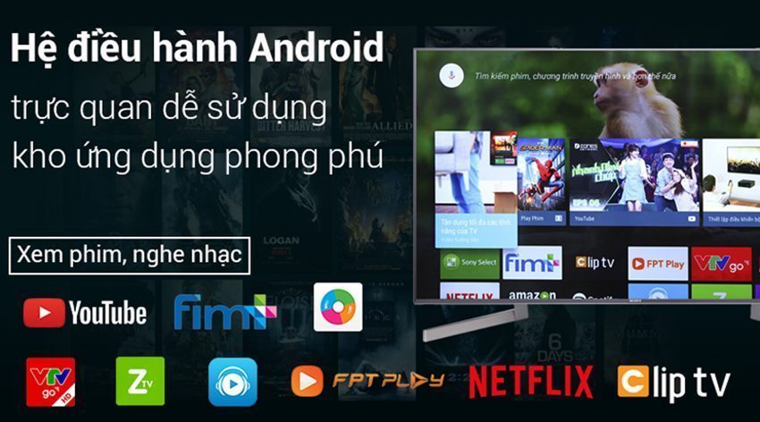 Android Tivi Sony KD-65X9000F - Hàng chính hãng