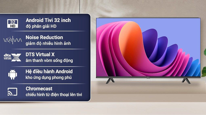 Android tivi led Hisense 32 inch 32A4N - Hàng chính hãng