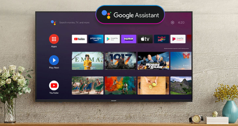 Android Tivi Sharp 4K 50 inch 4T-C50EK2X - Hàng chính hãng