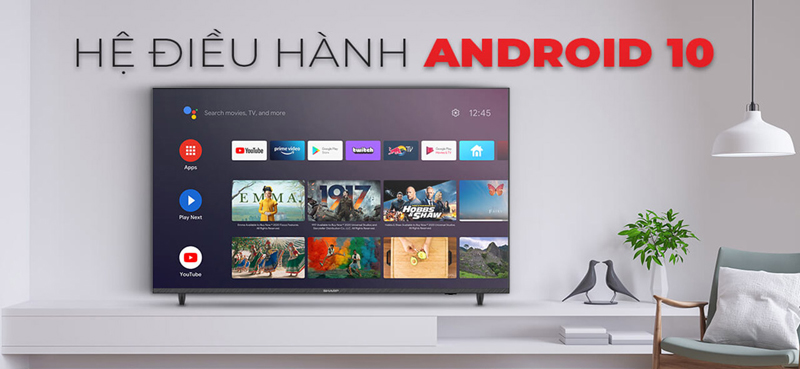 Android Tivi Sharp 65 inch 4K 4T-C65DJ3X - Hàng chính hãng