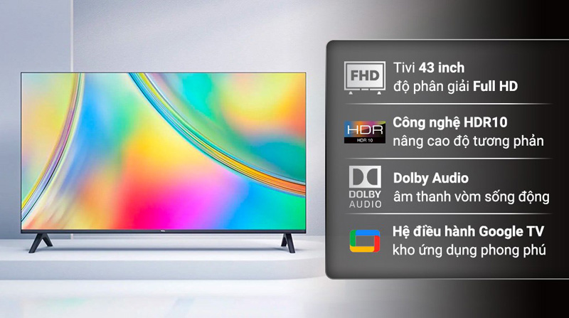 Tivi TCL 43 inch 43S5400A có nhiều tính năng nổi bật