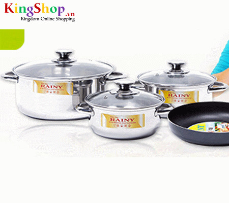 Bộ 3 nồi inox Rainy RN-07TT - Hàng chính hãng