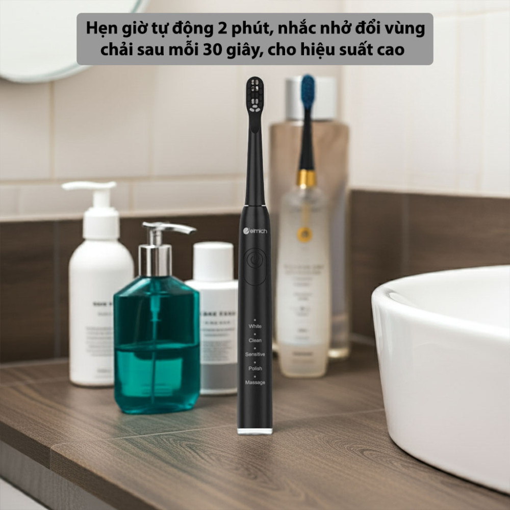 Bàn chải đánh răng điện Elmich Procare TBE 8454BK/PK/WT chức năng hẹn giờ tiện dụng