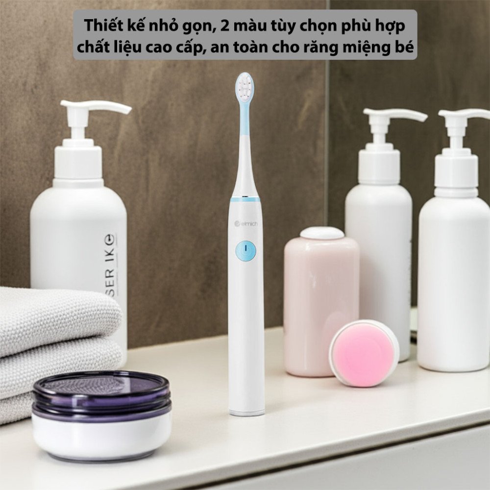 Bàn chải đánh răng điện trẻ em Elmich Babycare TBE-8459BE/PK - Hàng chính hãng
