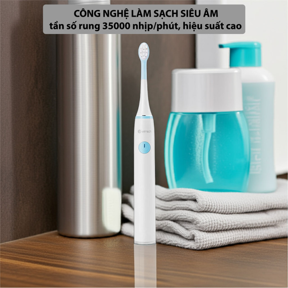 Bàn chải đánh răng điện trẻ em Elmich Babycare TBE-8459BE/PK - Hàng chính hãng
