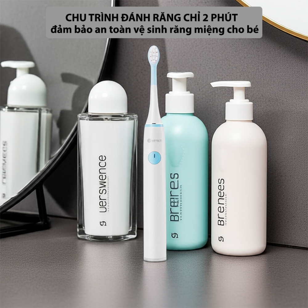 Bàn chải đánh răng điện trẻ em Elmich Babycare TBE-8459BE/PK - Hàng chính hãng