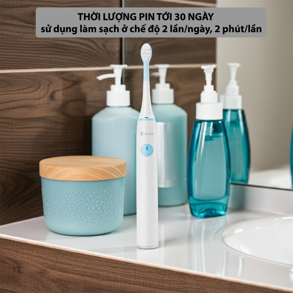 Bàn chải đánh răng điện trẻ em Elmich Babycare TBE-8459BE/PK - Hàng chính hãng