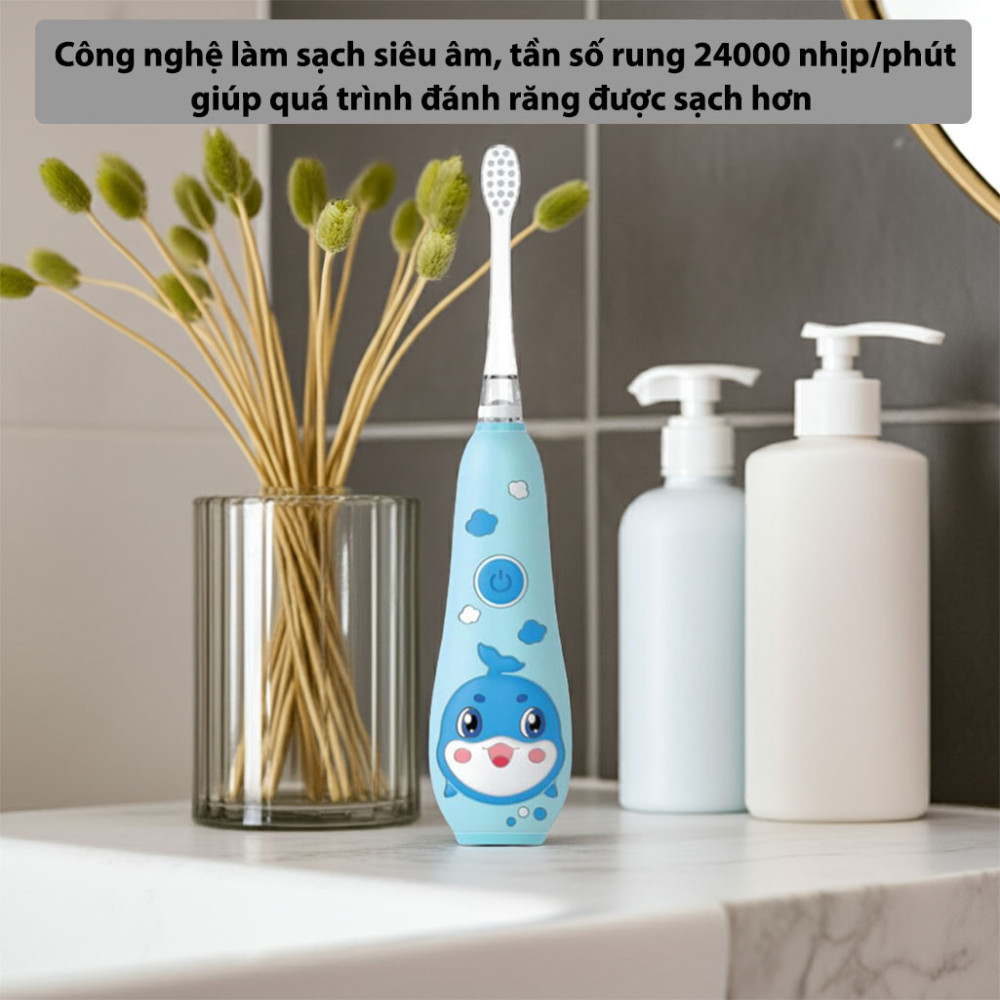 Bàn chải đánh răng điện trẻ em Elmich Procare TBE-8455BE/PK - Hàng chính hãng
