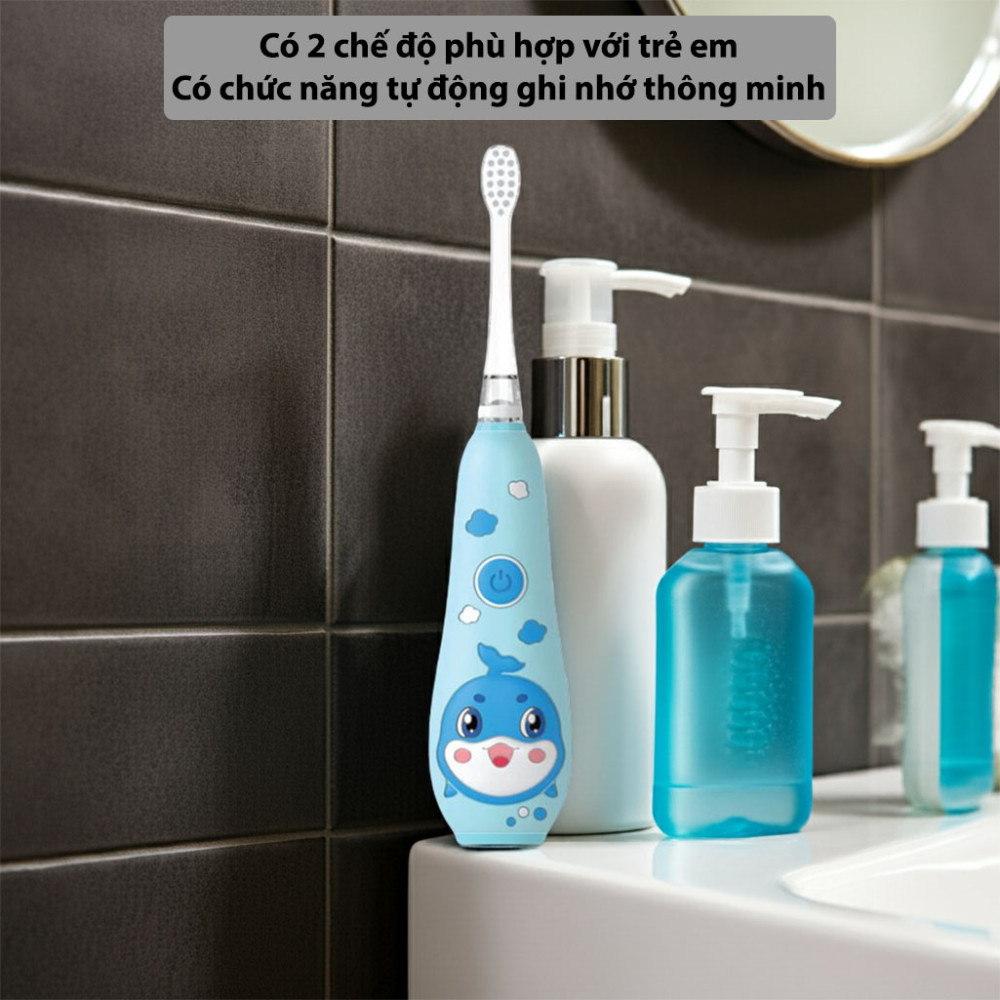 Bàn chải đánh răng điện trẻ em Elmich Procare TBE-8455BE/PK - Hàng chính hãng