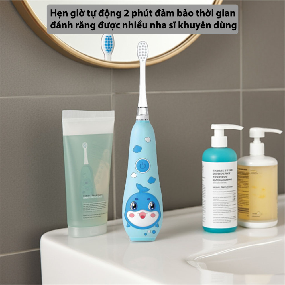 Bàn chải đánh răng điện trẻ em Elmich Procare TBE-8455BE/PK - Hàng chính hãng