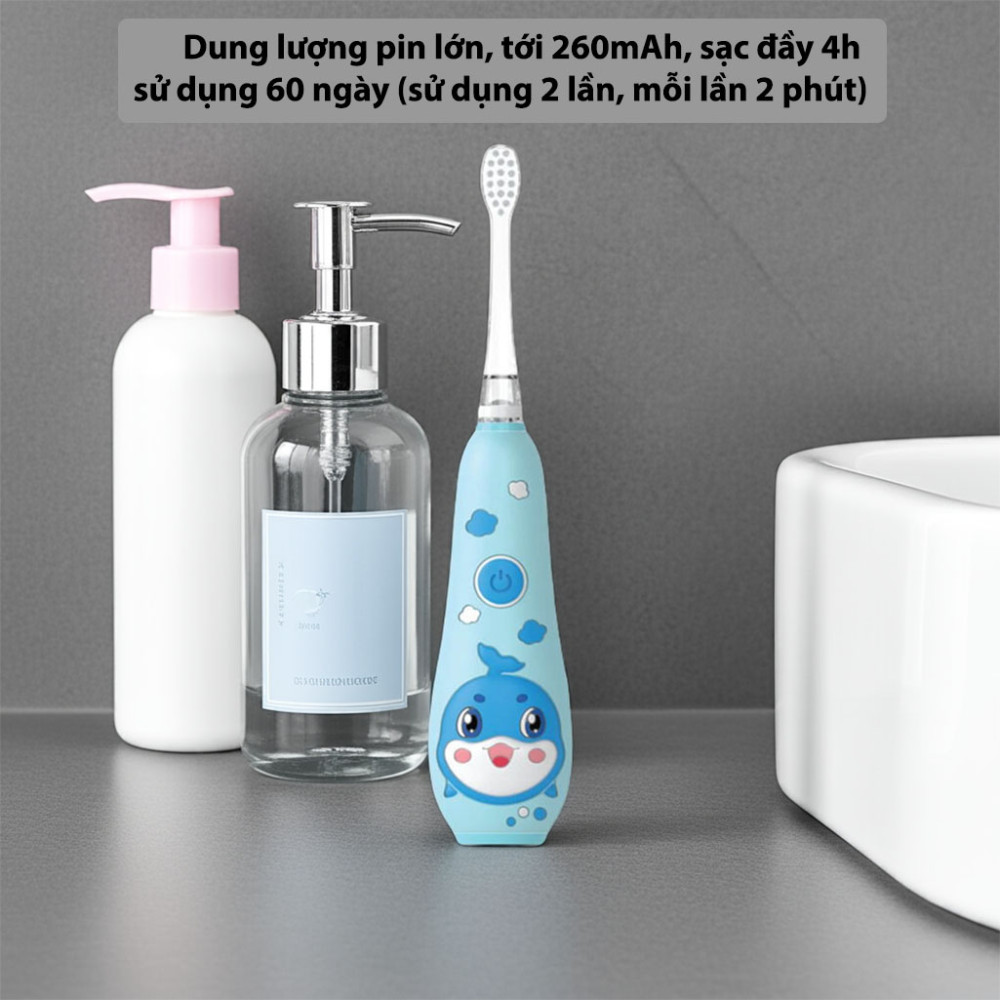 Bàn chải đánh răng điện trẻ em Elmich Procare TBE-8455BE/PK - Hàng chính hãng