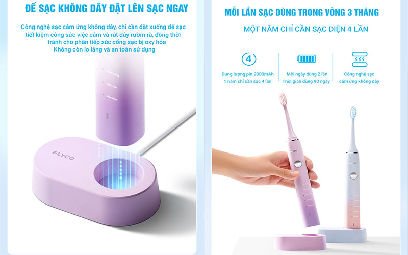 Bàn chải điện Flyco FT7105VN - Hàng chính hãng