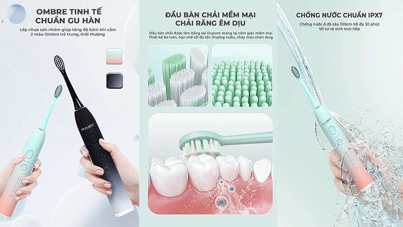 Thiết kế và chất liệu của Bàn chải điện Magic B20