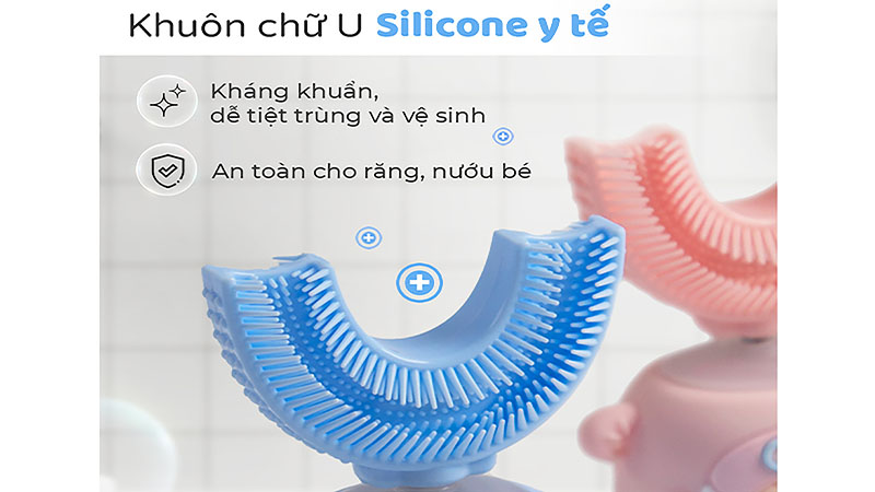 Bàn chải đánh răng điện chữ U cho bé Halio Smart Sonic U-Shaped Toothbrush - Hàng chính hãng