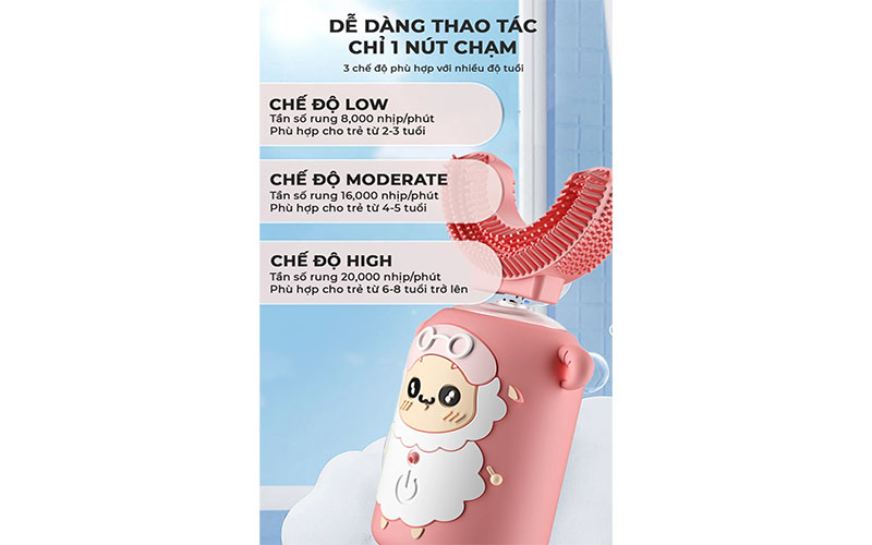 Bàn chải điện em bé Magic KID-01 - Hàng chính hãng