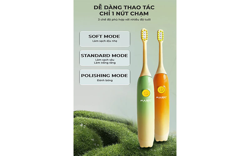 3 chế độ của Bàn chải điện trẻ em Magic KID-02