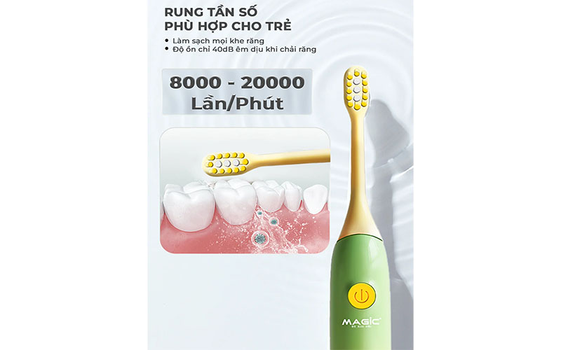 Tần số rung của Bàn chải điện trẻ em Magic KID-02