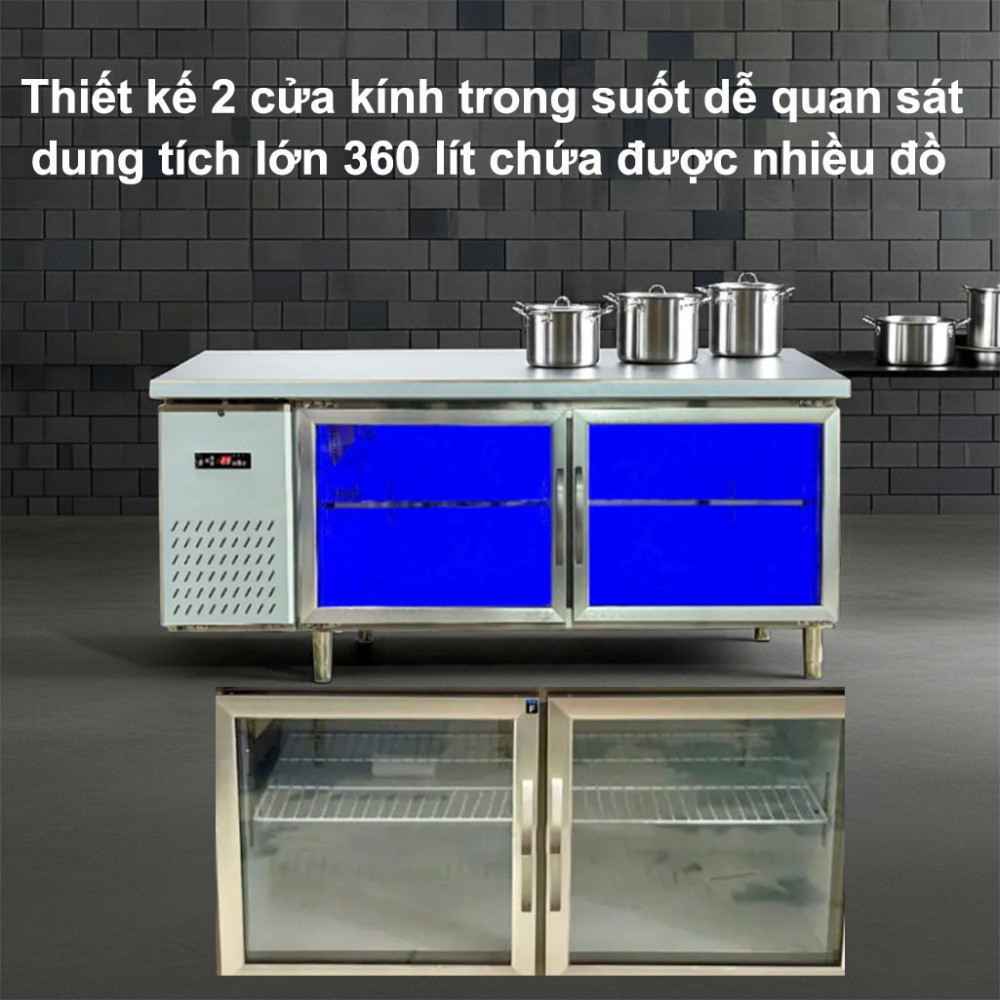 Bàn đông công nghiệp cánh kính Lightcool BL-1500 1.8M - Hàng chính hãng