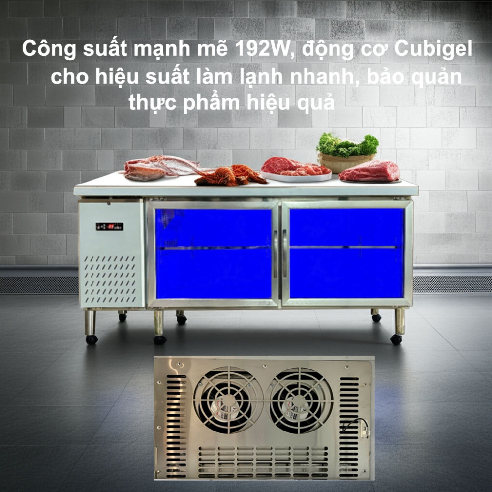 Bàn đông công nghiệp cánh kính Lightcool BL-1500 1.8M - Hàng chính hãng