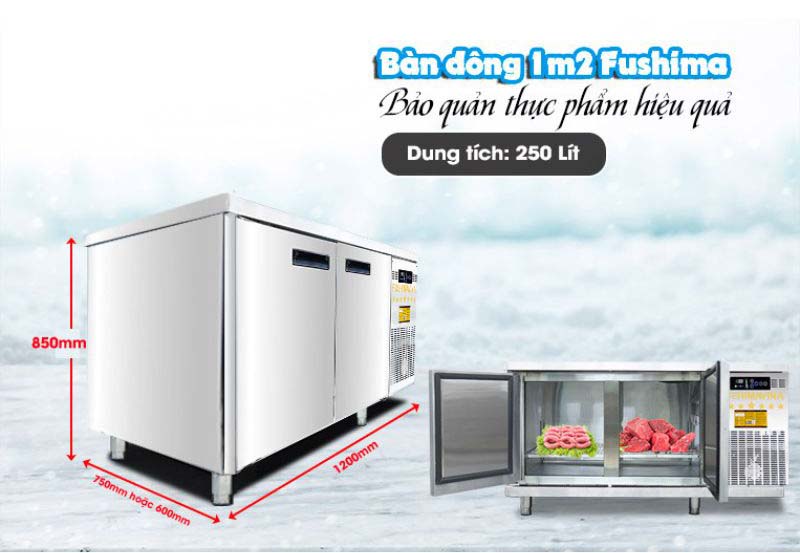 Kích thước của bàn đông 2 cánh Fushima FSM-BDCI 1.2 