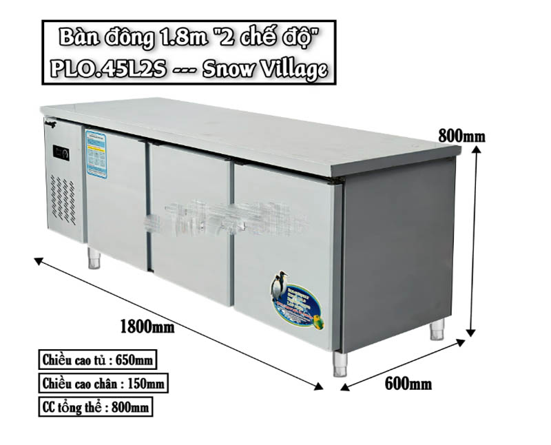 Bàn đông 2 chế độ 1m8 Snow Village PLO.45L2S - Hàng chính hãng
