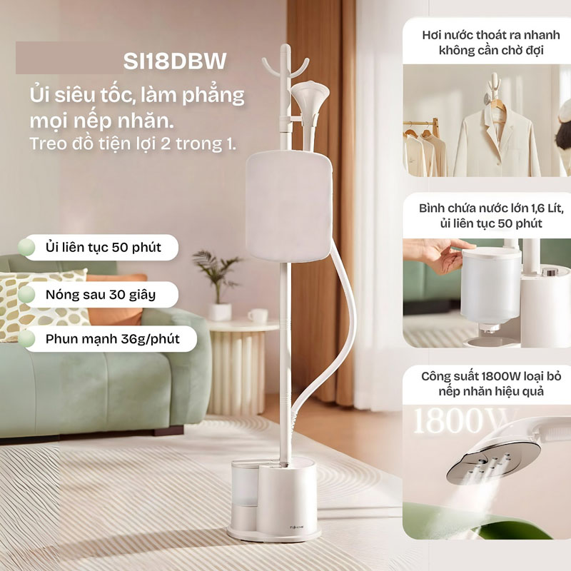 Bàn là cây hơi nước Fujihome SI18DBW - Hàng chính hãng