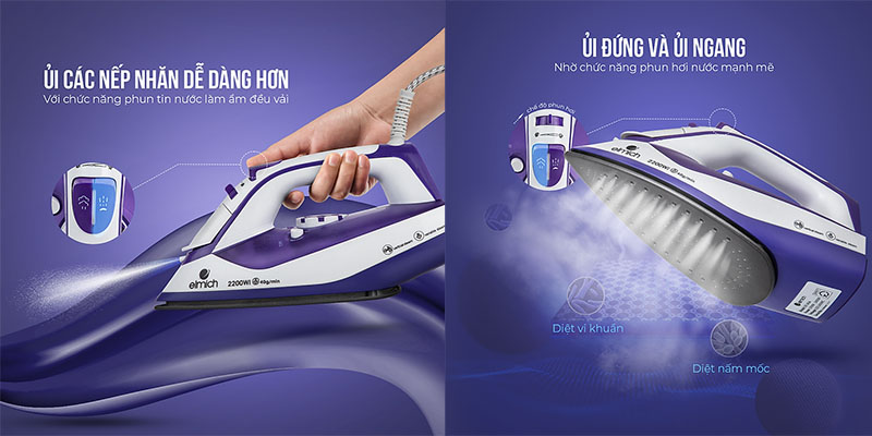 Bàn là hơi nước Elmich SIE-3434 - Hàng chính hãng