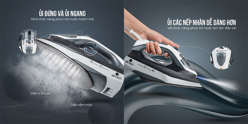 Bàn là hơi nước Elmich SIE-3435 - Hàng chính hãng