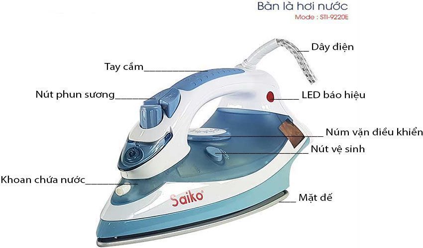 Bàn ủi hơi nước Saiko STI-9220E - Hàng chính hãng