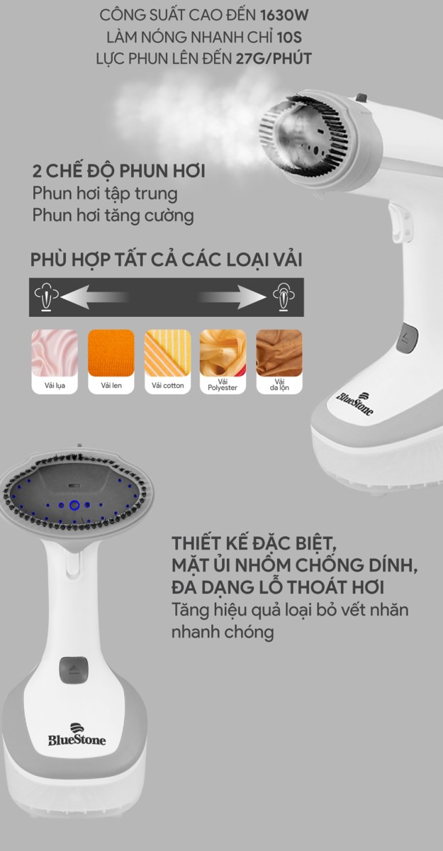 Bàn ủi hơi nước cầm tay BlueStone GSB-4031 - Hàng chính hãng