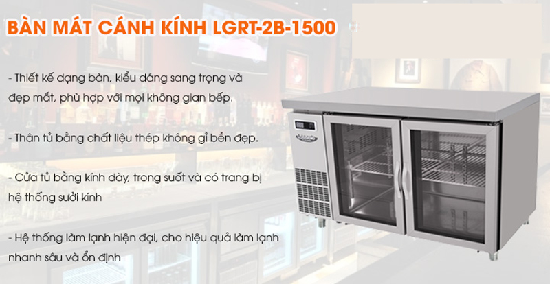 Bàn mát 2 cánh kính Lassele LGRT-2B-1500  - Hàng chính hãng