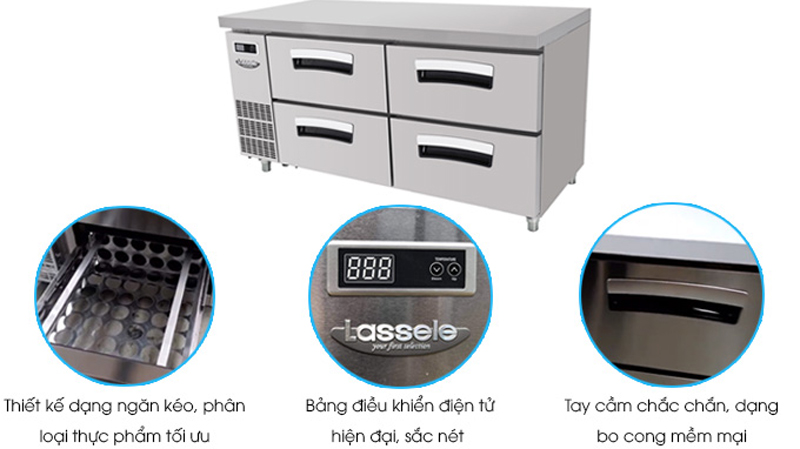 Bàn mát 4 ngăn kéo Lassele LNRT-2B-12-VV - Hàng chính hãng