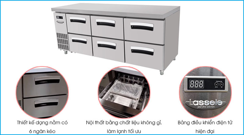 Bàn mát 6 ngăn kéo Lassele LNRT-2B-18-VV - Hàng chính hãng