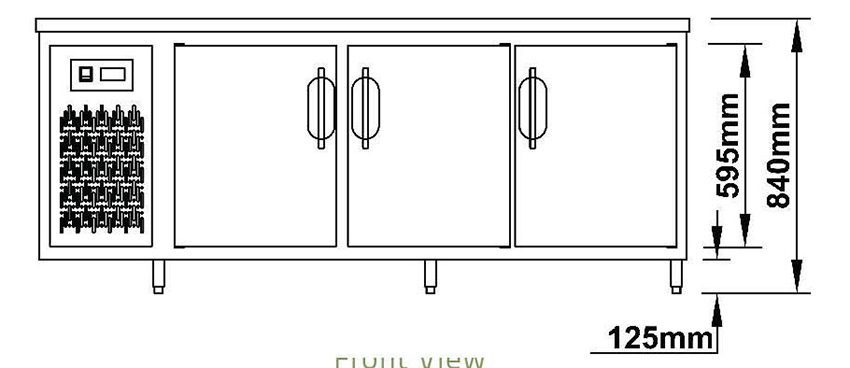 Kích thước tủ mát sáu ngăn BS 3DC7/Z  Berjaya 