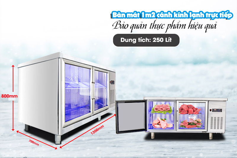 Bàn mát cánh kính 1m2 Fushima FSM-BLCK 1.2 - Hàng chính hãng