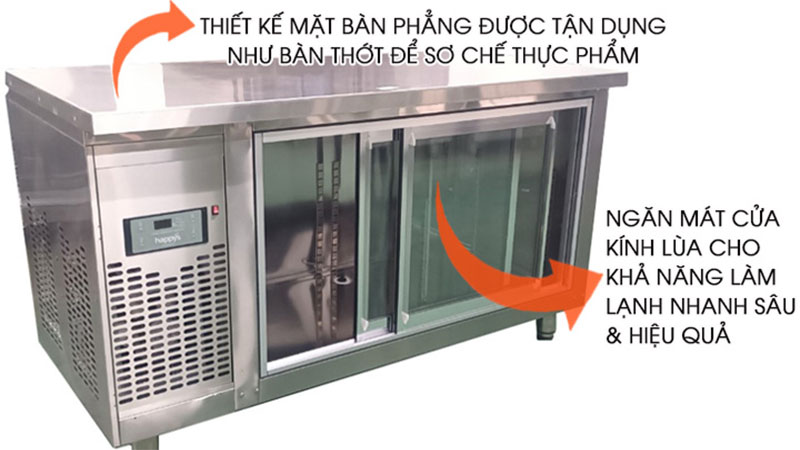 Bàn mát kính cửa lùa Happys HWA-1200TRG - Hàng chính hãng