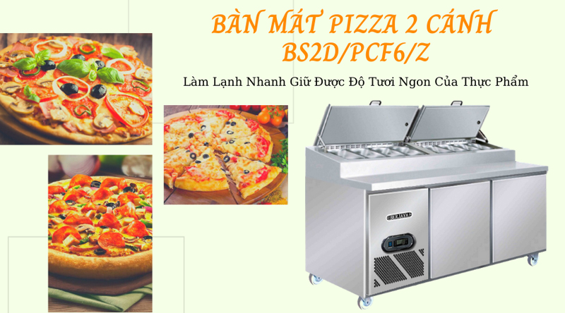 Bàn mát pizza 2 cánh Berjaya BS2D/PCF6/Z  - Hàng chính hãng