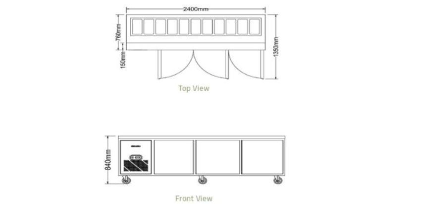 Bàn lạnh salad sandwich Berjaya BS3D/SSCF8/Z - Hàng chính hãng