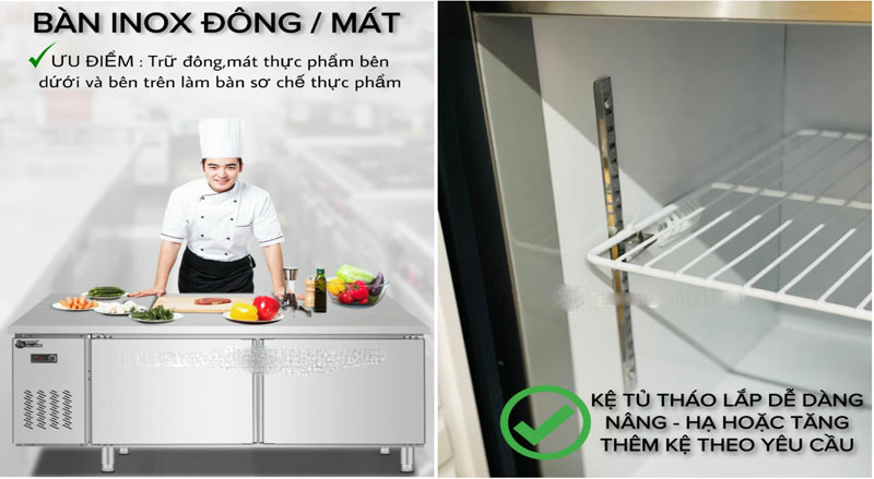 Có thể sử dụng mặt bàn để sơ chế thực phẩm 