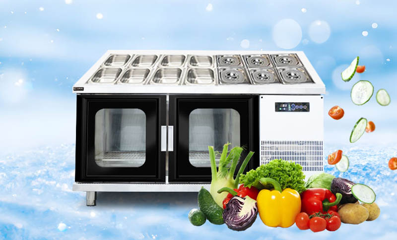 Chuyên dùng để trưng bày các loại các nguyên liệu salad, trái cây, đồ uống,..